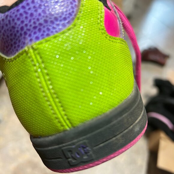DC Shoes Women’s Destroyer Skate Shoes Sz 6.5 Neon Green Pink Purple Retro Y2K - Picture 8 of 8